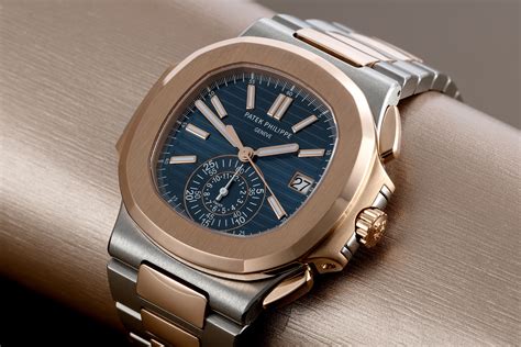 patek philippe nautilus 5980/1ar-001 steel & rose gold blue dial|patek philippe nautilus 5980r 001.